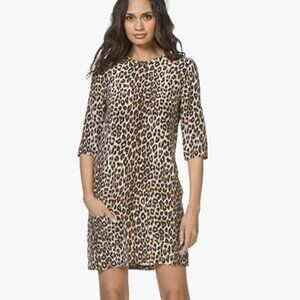 Equipment Femme Aubrey silk shift dress animal leopard patch pockets X-Small XS